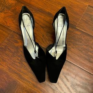 Stuart Weitzman Splendor Stiletto Kitten Heels with Crystal